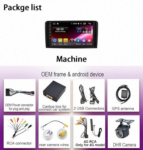 Car Multimedia Player dla ML-Class W164 2005-2012 9 Inch Android 15 Car Navigation Fm Bluetooth Gps Wifi For, 8 Core 6G+128G