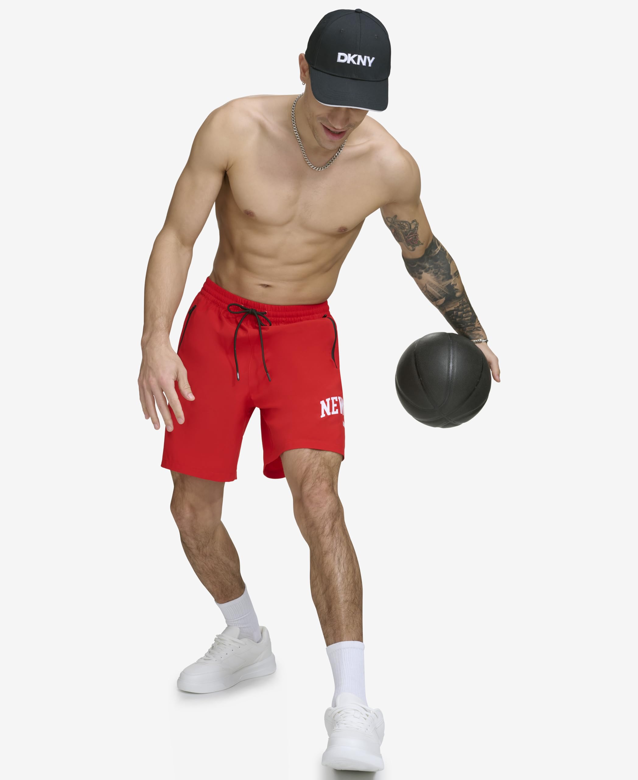 DKNY Kąpielówki męskie, Czerwony, XL