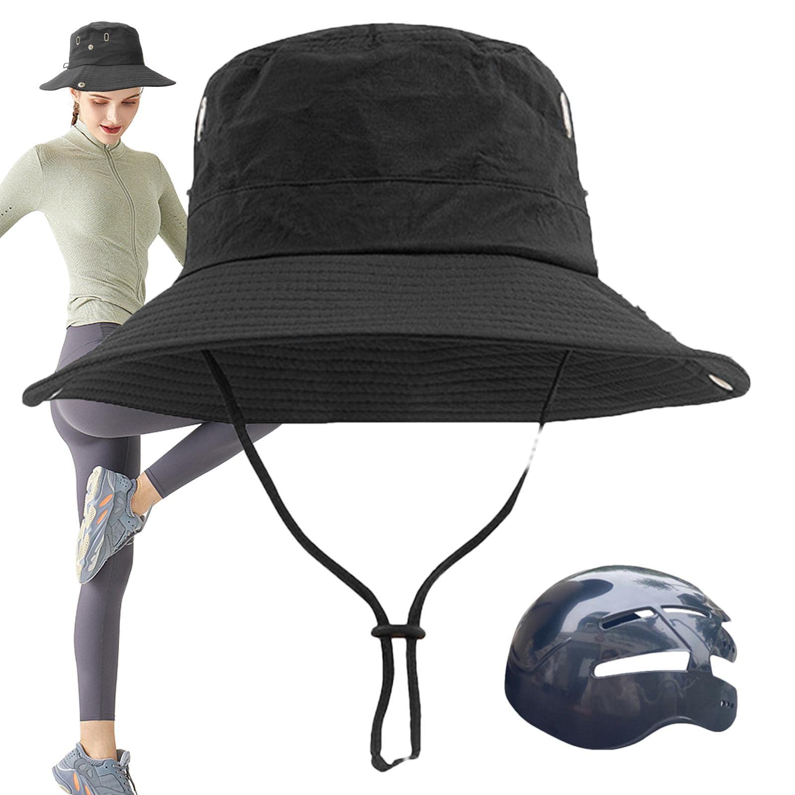 Weiting Men's Black Helmets For Adults, Fisherman Caps Style Helmets For Wo, Commuters, Skate, Scooter, Longboard & Incline Skating Shock-Absorbing, Highly-Protective & Ventilation