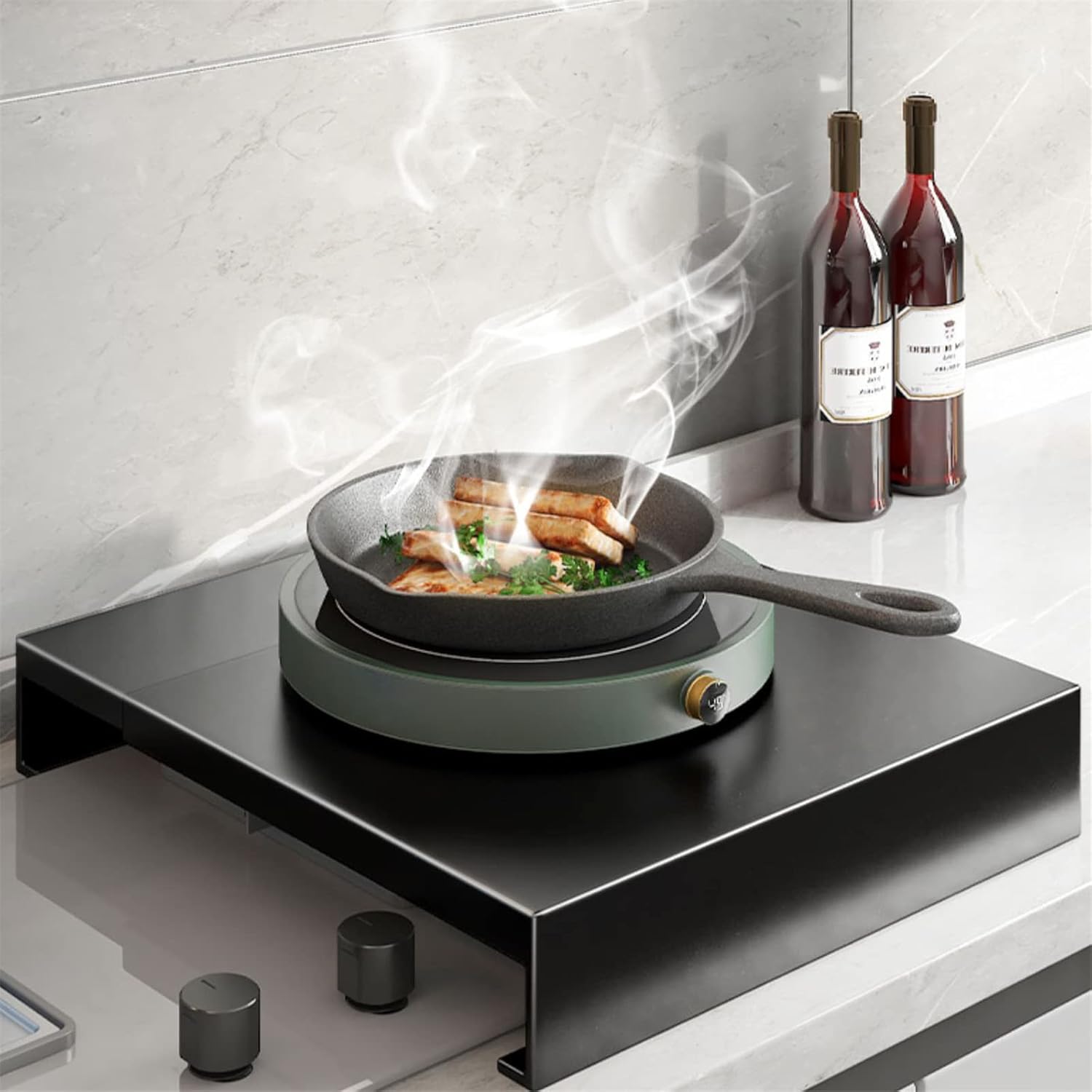 RV Stove Top Cover, Multipurpose Tempered Black Stove Cover for Gas Stove Top,Gas Stove Cover 17.7 inch Countertop Cutting Board Stovetop Cover to Expend Kitchen Space