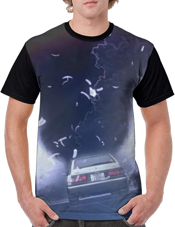 Amazon Co Jp 頭文字d メンズ 半袖 カットソー シンプル おしゃれ 3d Tシャツ カジュアル ファッション 丸襟 柔らかい おおきいサイズ 快適 プリント 半袖のtシャツ 吸水速乾 はワンマンデザインのtシャツ ファッション