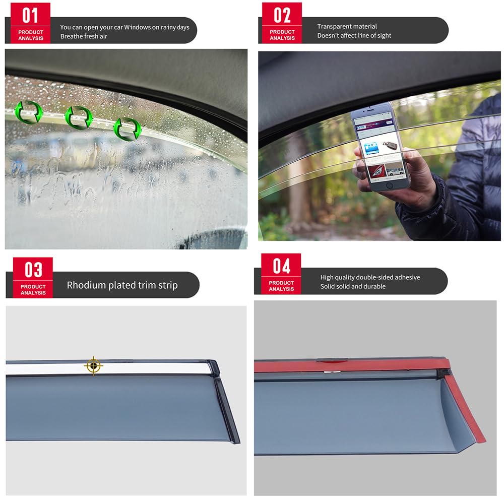 Deflectores de Viento,molduras de Ventanas,Protectores contra La Lluvia y el Humo,para Ebro S800 2024+,Accesorios para Automóviles,4piezas