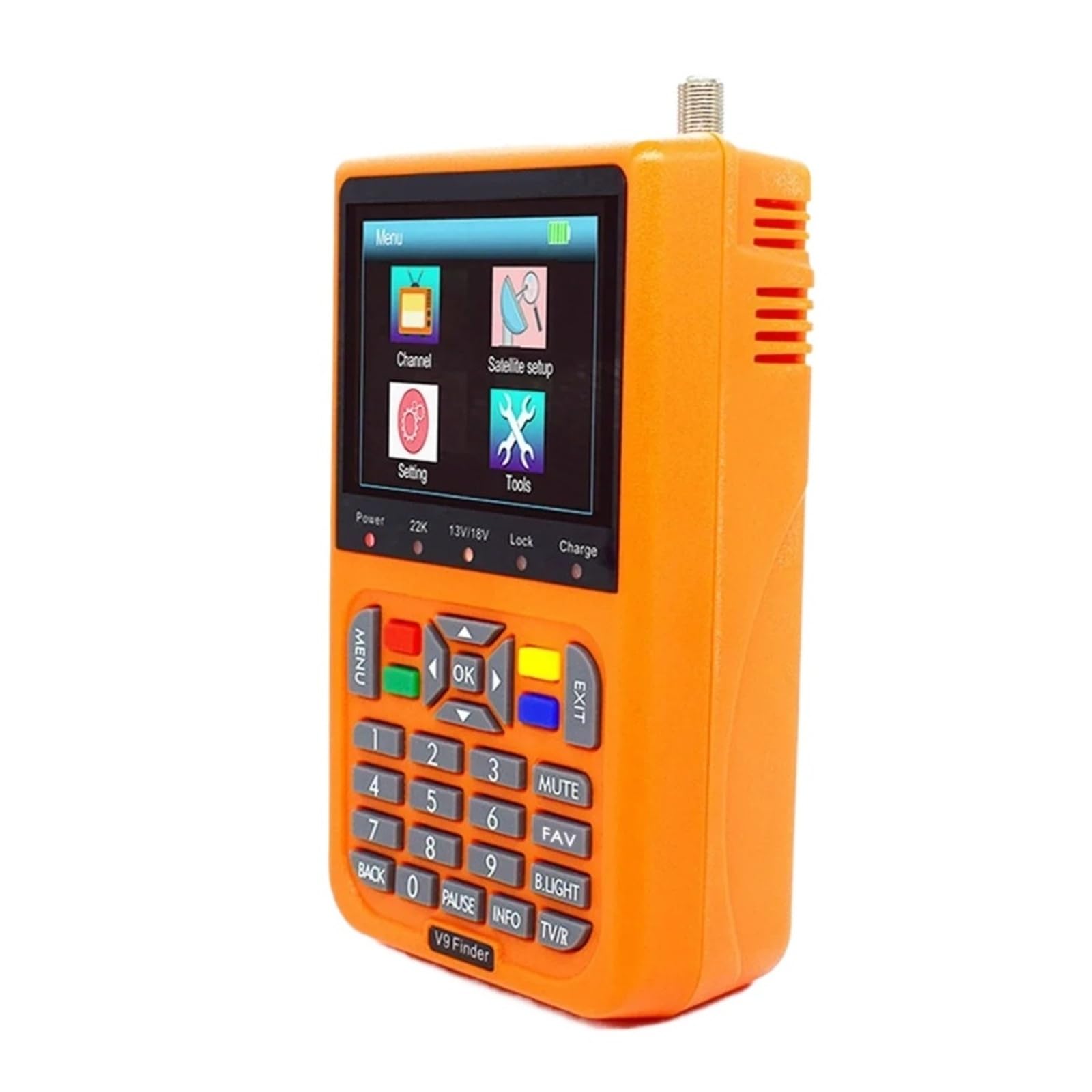 Cyfrowy miernik z celownikiem satelitarnym V9 z 3,5-calowym wyświetlaczem LCD DVB-S2 HD do wykrywania sygnału instalacji anteny Wyczyść wyświetlacz