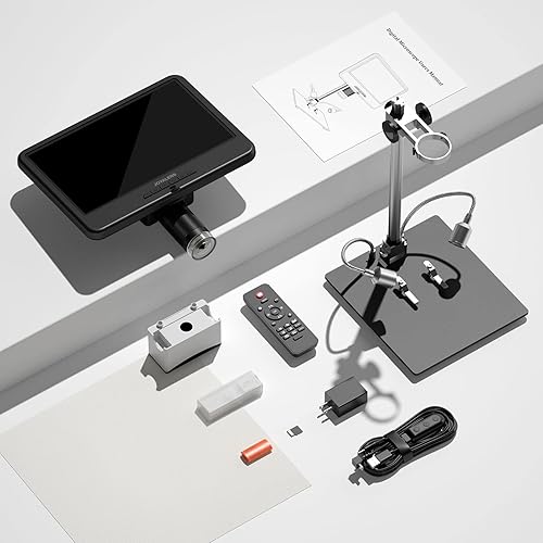 Miniatura 9 de JL210 Microscopio Digital de 10.1'' para Adultos, Microscopios de Moneda con Vista Completa para Monedas con Errores, Microscopios de Soldadura de