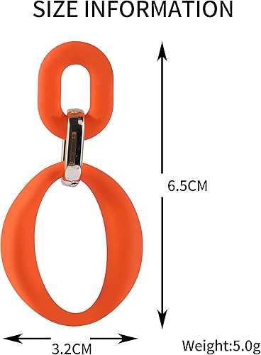 Miniatura 2 de 2 pares de aretes de aro gruesos de oro para mujer, aretes de aro ovalados de acrílico de los años 70, aretes de moda de verano para mujer