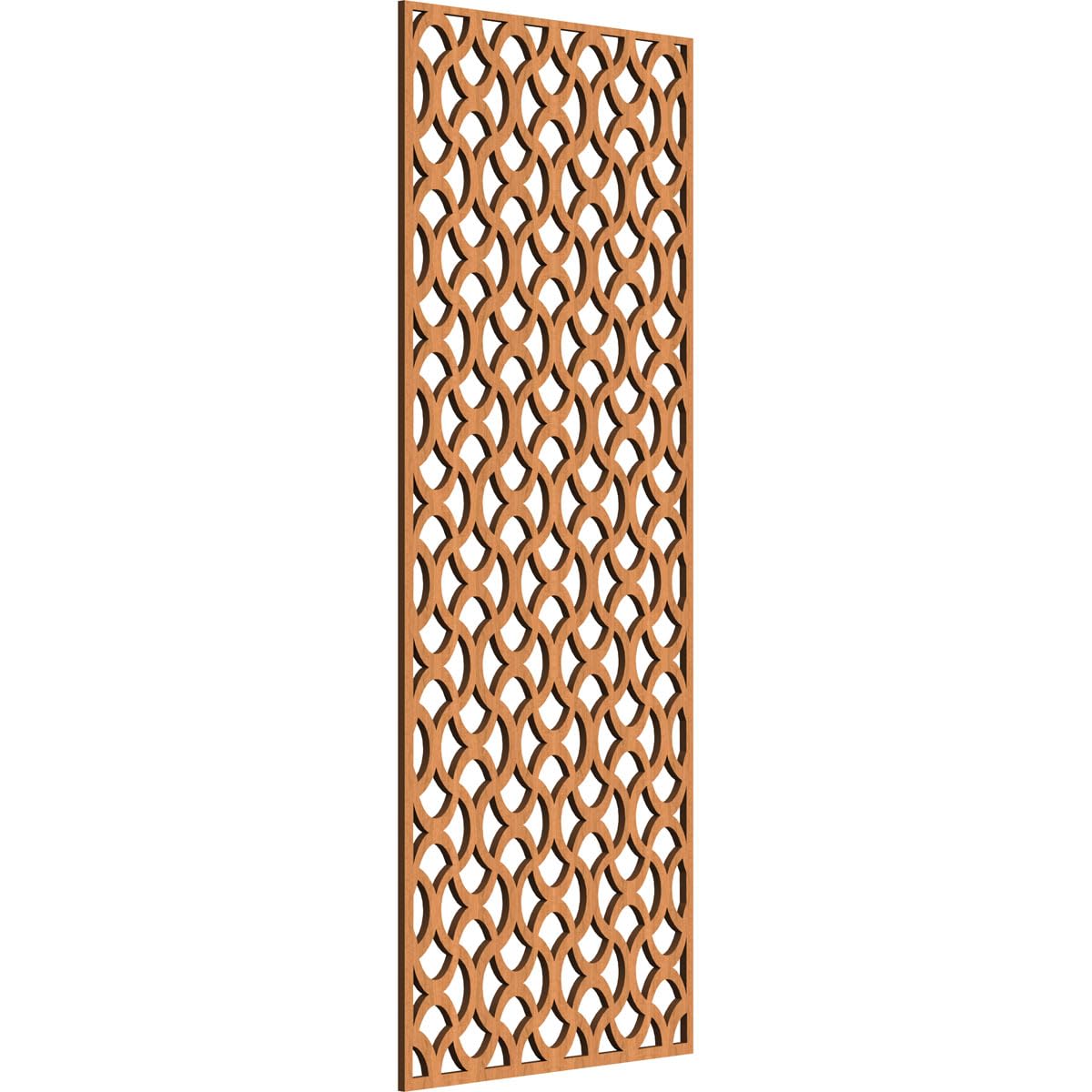21 3/8"W x 54 3/8"H x 3/8"T Resort Decorative Fretwork Wood Wall Panels, Cherry