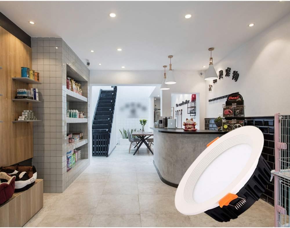Downlight de interior Luz de techo empotrada resistente Luz empotrada de aluminio fundido a presión Luz de panel redondo Foco Adecuado for iluminación interior y exterior de dormitorio de baño. Lámpar