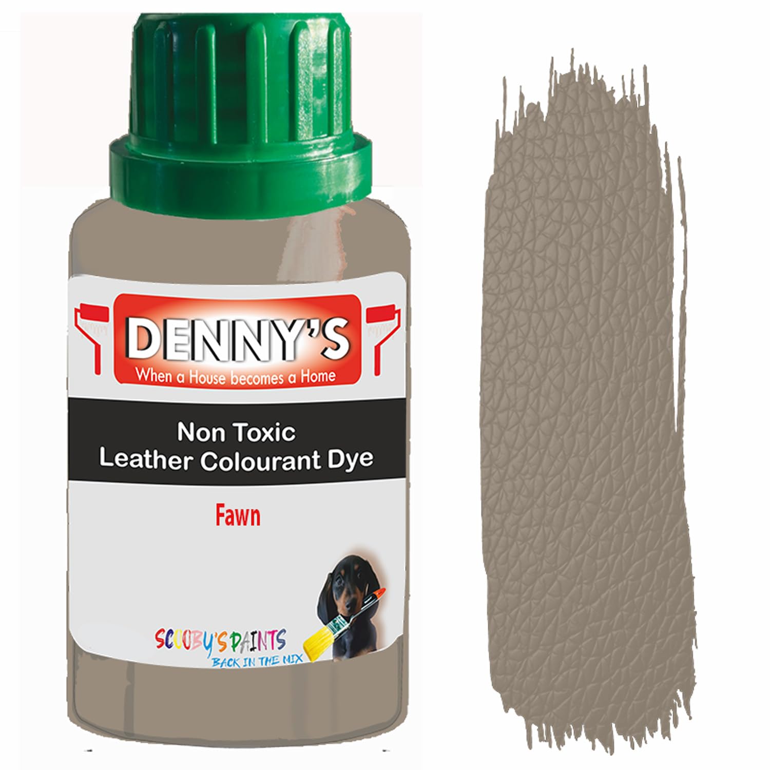 All in One Leather Colourant Self Seal Leather Dye Repair Paint for Furniture, Sofas, Car Seats (Fawn, 250ml Bottle)
