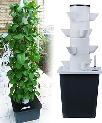 Hydroponics Growing System Vertical Tower | Automated Aeroponics Indoor Tower Garden with LED Grow Lights - Aquaponics Growing Kits Herb Garden by Nutrabinns -20holes
