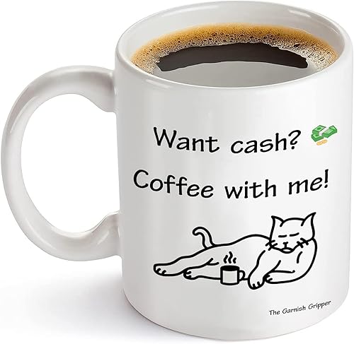 Miniatura 4 de Quieres dinero Café conmigo - Taza de café - divertida taza de gato maullido - taza de gato perezoso regalo divertido para papá, madre amiga