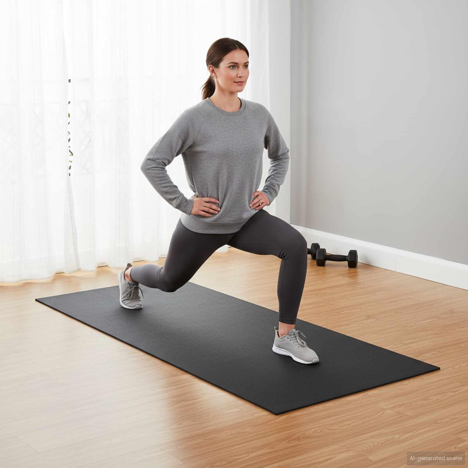 Esterilla protectora deportiva negra de PVC de alta densidad, 120 x 60 x 0,6 cm, esterilla protectora para el suelo para bicicleta estática, cinta de correr, bicicleta elíptica, ergómetro