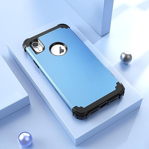 Miniatura 3 de IDweel Funda para iPhone XR con protector de pantalla (vidrio templado), 3 en 1, a prueba de golpes, delgada, híbrida, resistente, cubierta