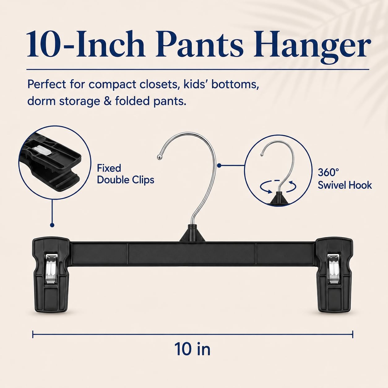 Smartor - Perchas negras para pantalones, paquete de 150, perchas para