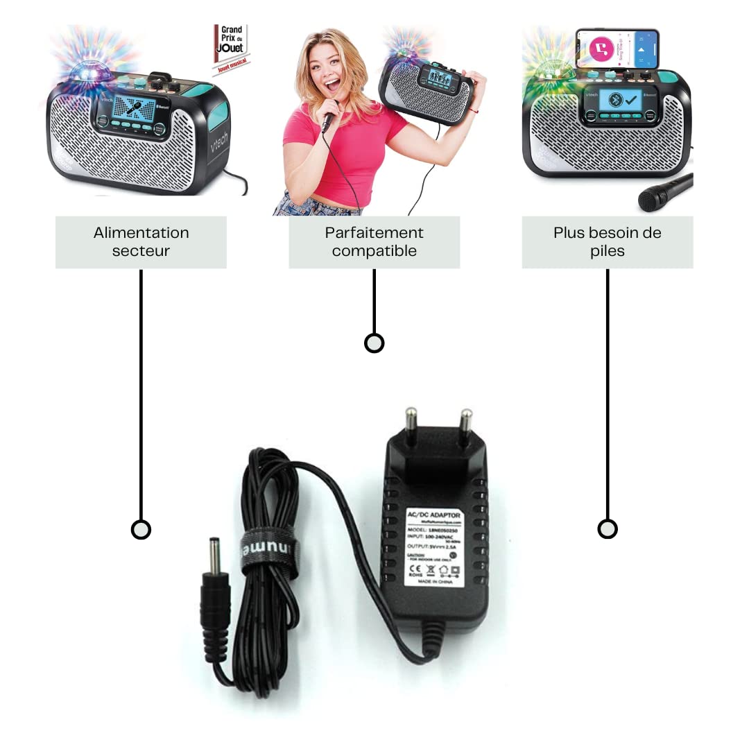 Alimlentation 12v pour VTech Karaoké Super Sound | Haut-Parleur de karaoké - Chargeur 12 Volts