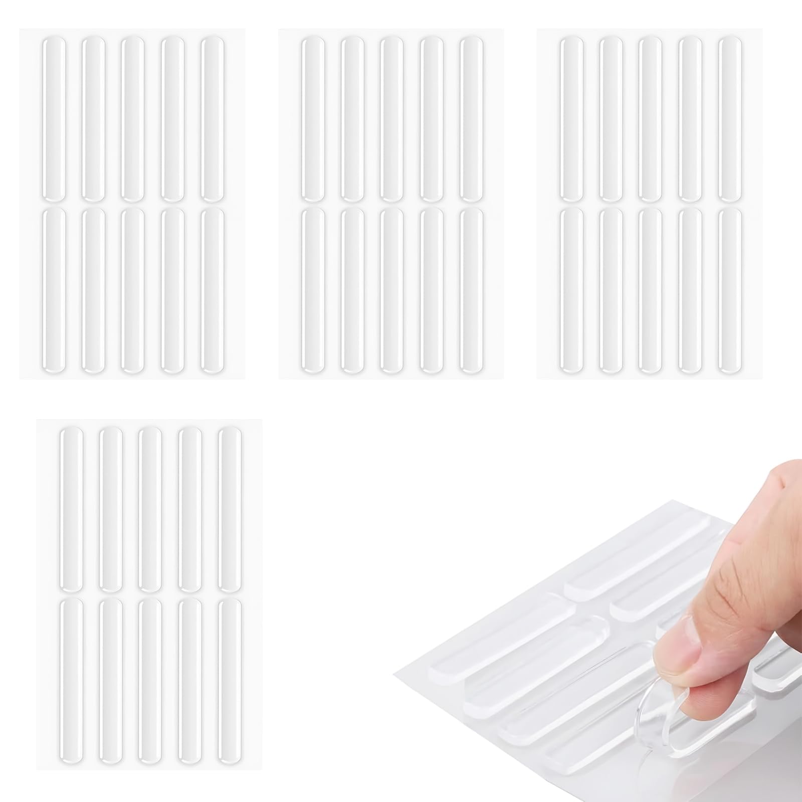 Bomxmon 40 Pcs Furniture Bumper, 6.3Cm Cabinet Bumpers Transparent Bumpers Pads,Anti Door Slam, Silicone Clear Cabinet Door Bumpers Adhesive Furniture Bumper For Cabinets, Doors, Windows Etc
