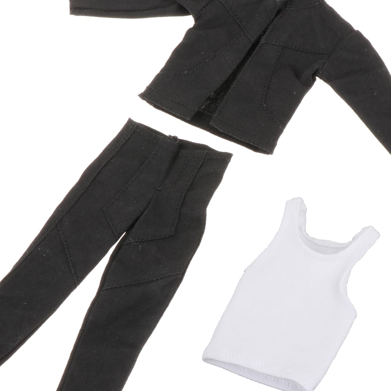 harayaa 3x Jacke, Hose, Weste, Kostüm im Maßstab 1:12, handgefertigte Puppenkleidung für 6-Zoll-Puppenmodelle