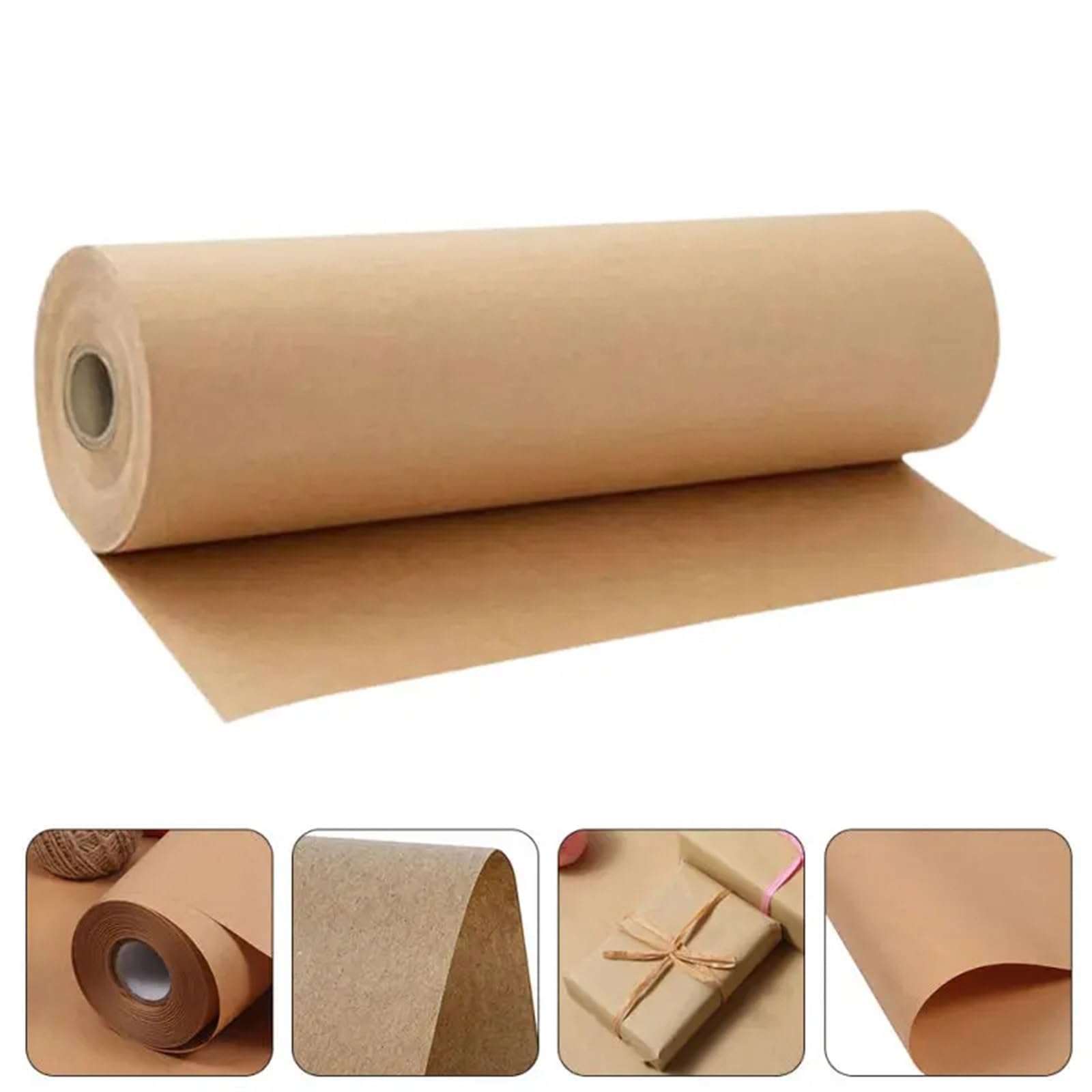 Geschenkpapier 2 Rollen braunes Papier 5 m/Rolle Geschenkpapier, ideal for Verpacken von Geschenken, Kunsthandwerk, Zuhause, Geschäft, Partydekorationen(30 * 500cm)