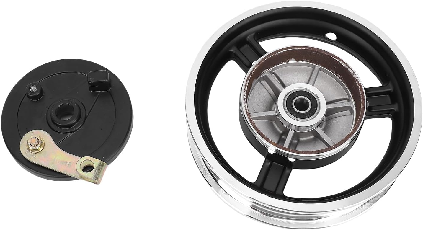 Pissente 10 Inch Electric Motorcycle Wheel Rim with Drum Brake, M12 High Strength Metal, Compatible with 10x3.0 10x2.5 Tires