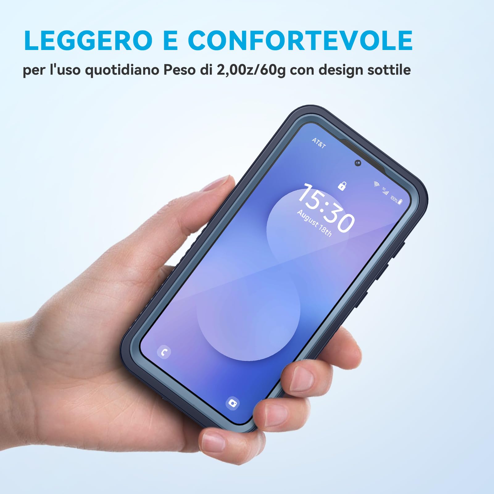 Lanhiem Cover Per Samsung S25 FE 5G Impermeabile,IP68 Waterproof e 360 Gradi Protezione,Compatibile con MagSafe,Custodia Subacquea Antiurto Rugged per S25 FE,Blu
