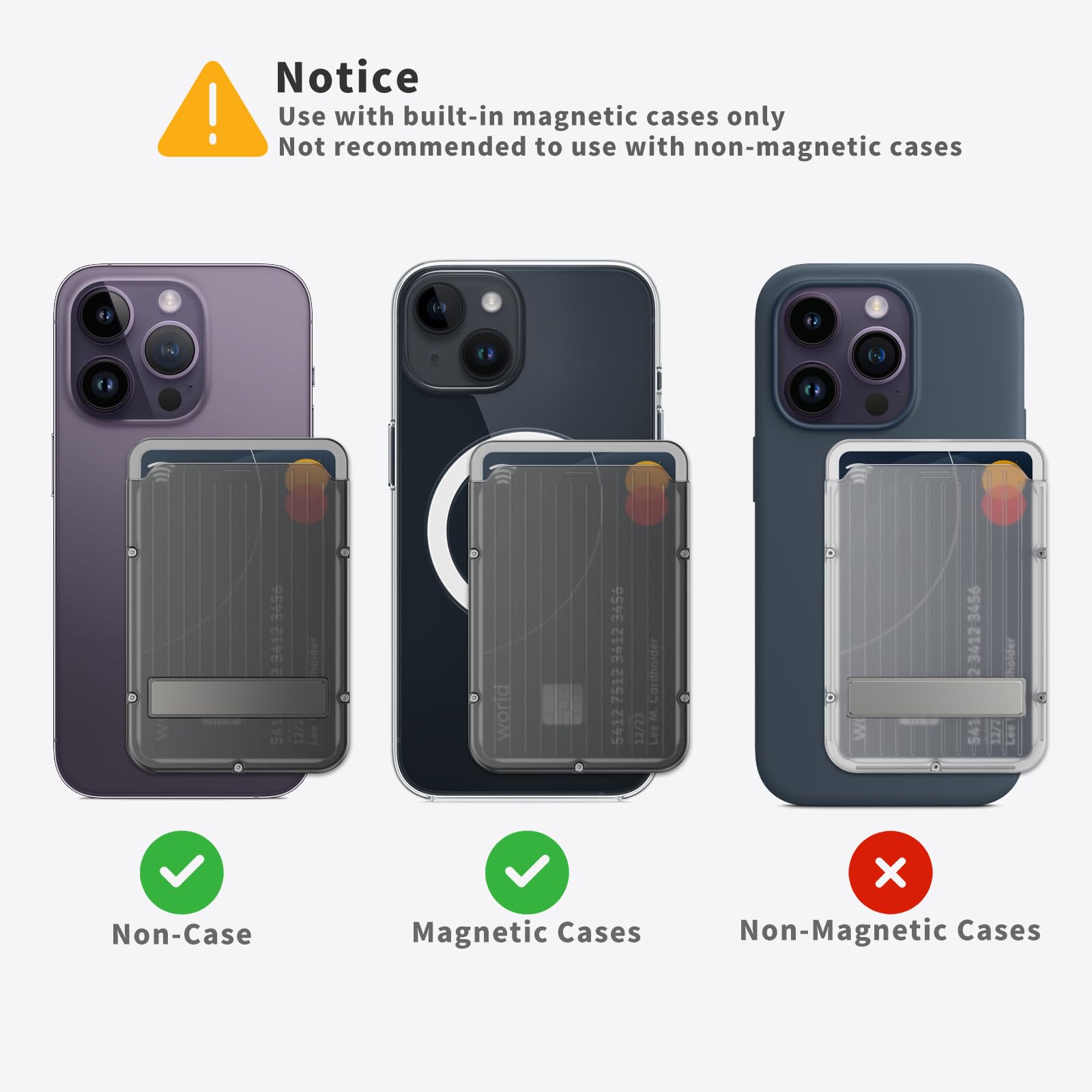 Portefeuille Magnétique MagSafe Pour IPhone 14/13/12 - Support Réglable Et Ultra Fin Noir