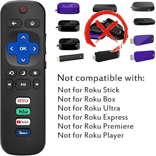 Miniatura 3 de Paquete de 2 controles remotos de repuesto compatibles con Roku TV, control remoto universal para televisores