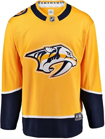 Fanatics Youth Nashville Predators Home Breakaway Jersey Size S/M Ages 8-12 Years NHL Licensed Hockey Jersey Yellow, Small-Medium
