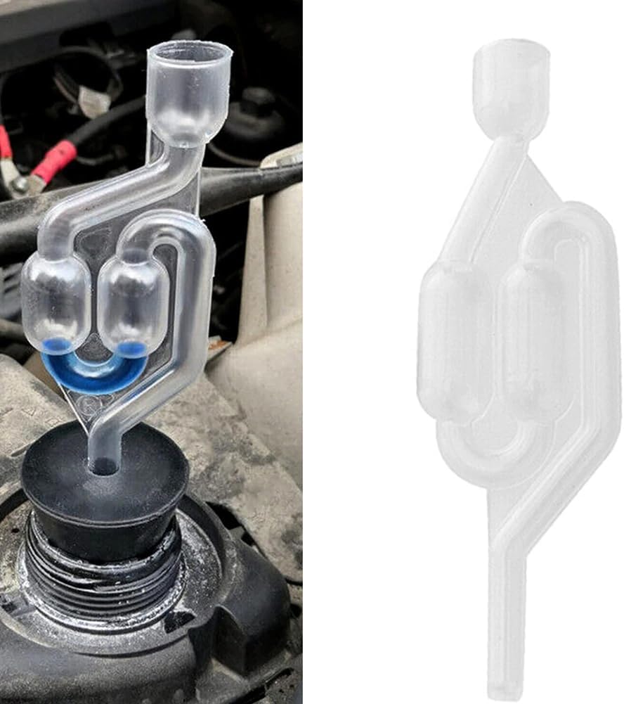 2 Pack Head Gasket Tester Airlock Replacement Twin Bubble Airlocks for Head Gasket Combustion Leak Test Detector Fluid Automotive Engine Block Leakage Detection