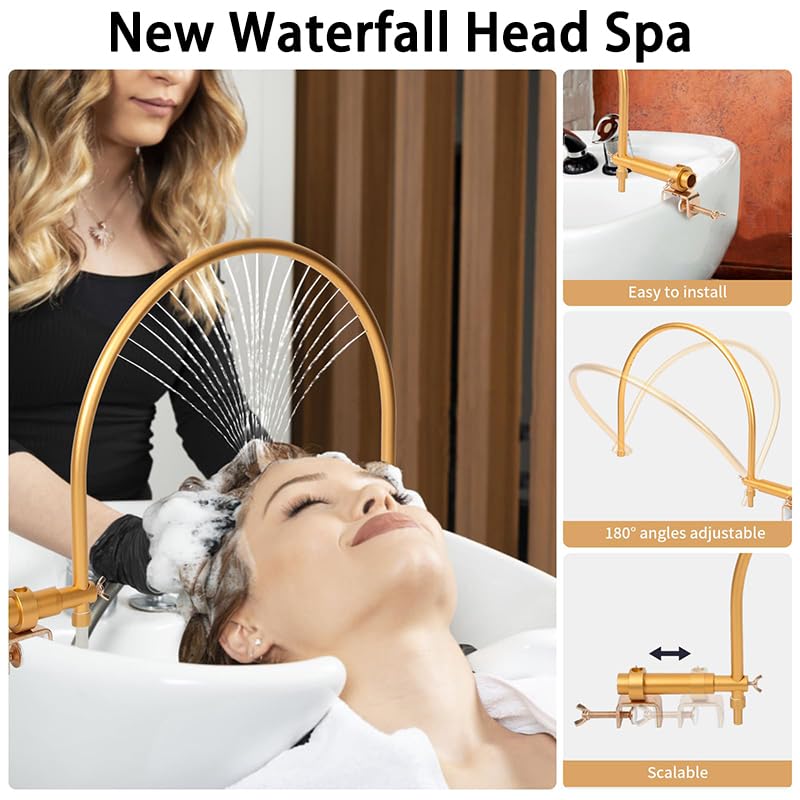 Szampon Bowl Waterfall Head Spa, Head Spa, Konstrukcja łuku 180°, 20 Otworów Wylotowych Wody, Obieg Wody Z Pompą Do Salonu Fryzjerskiego, Do Prysznica Masującego W Salonie Fryzjerskim