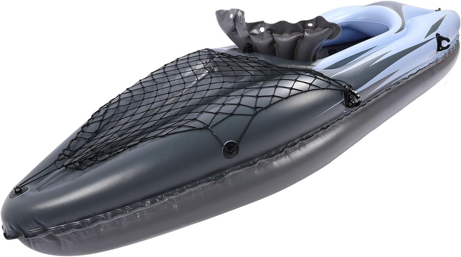 Thickened PVC Inflatable Kayak Set, Stable Blow Up Canoe Boat with Hard Bottom for Fishing Standing Paddling Storage Bag