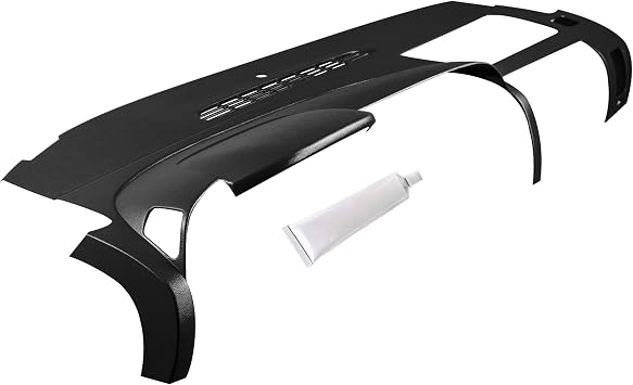 DashSkin Dash Cover Compatible with 2007-2013 Chevy Silverado & GMC Sierra in Ebony Black - Hard Molded Plastic Dashboard Cap