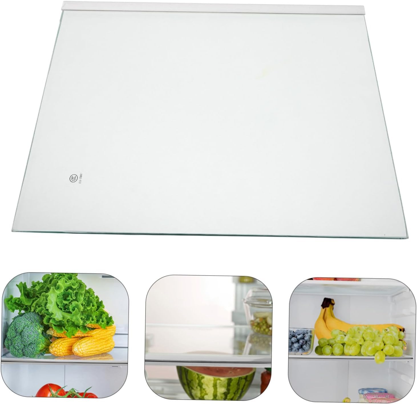 Divisore per ripiano in vetro temperato per congelatore, 30 x 27 cm, per frigorifero domestico, con protezione dei bordi per riporre la cucina, con comodo manico
