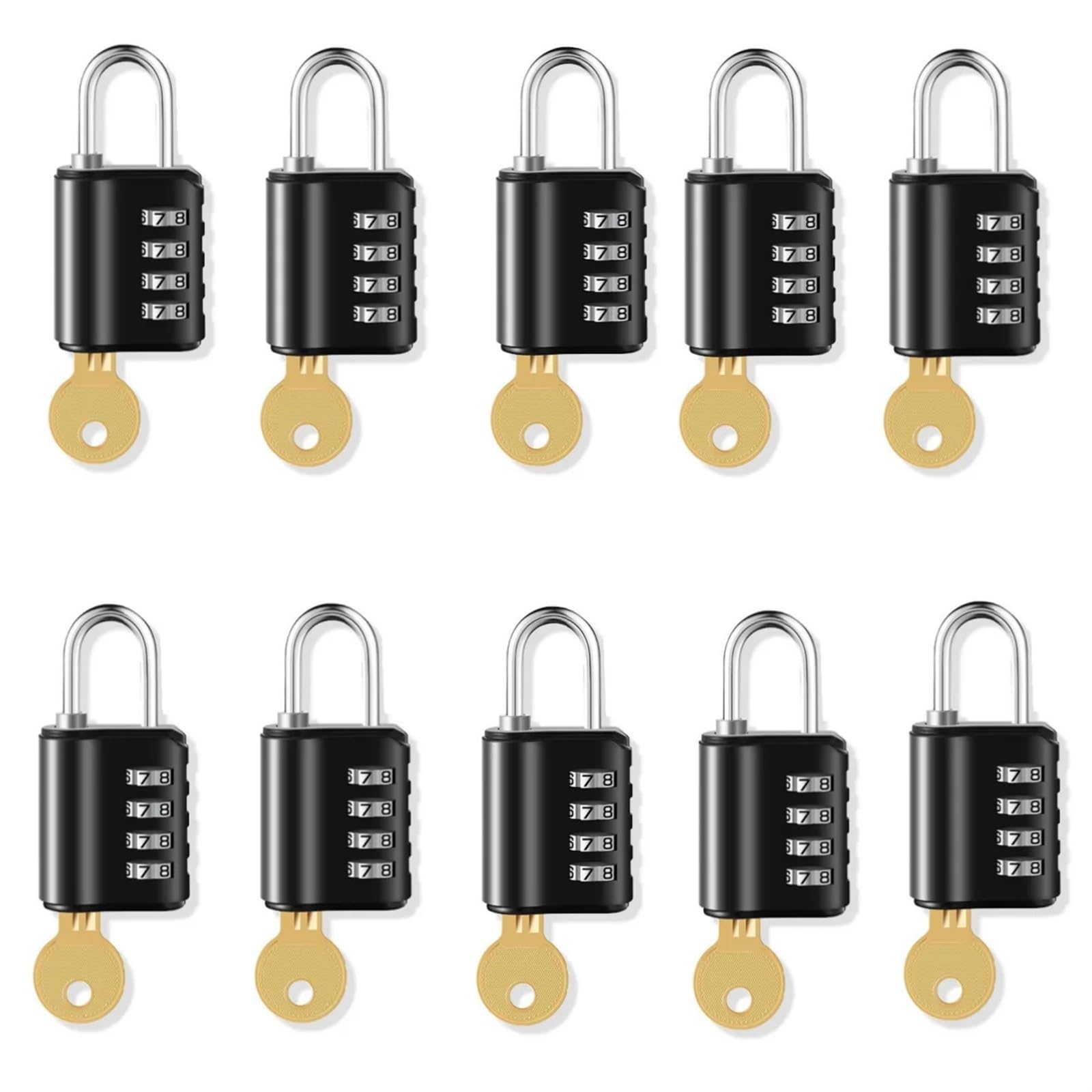 Vorhängeschloss Mit Zahlencode 4-stelliges Zahlenschloss aus Zinklegierung mit Schlüssel, Dual-Channel-Management, Schul-/Fitnessraum-Schließfach, Schuppen