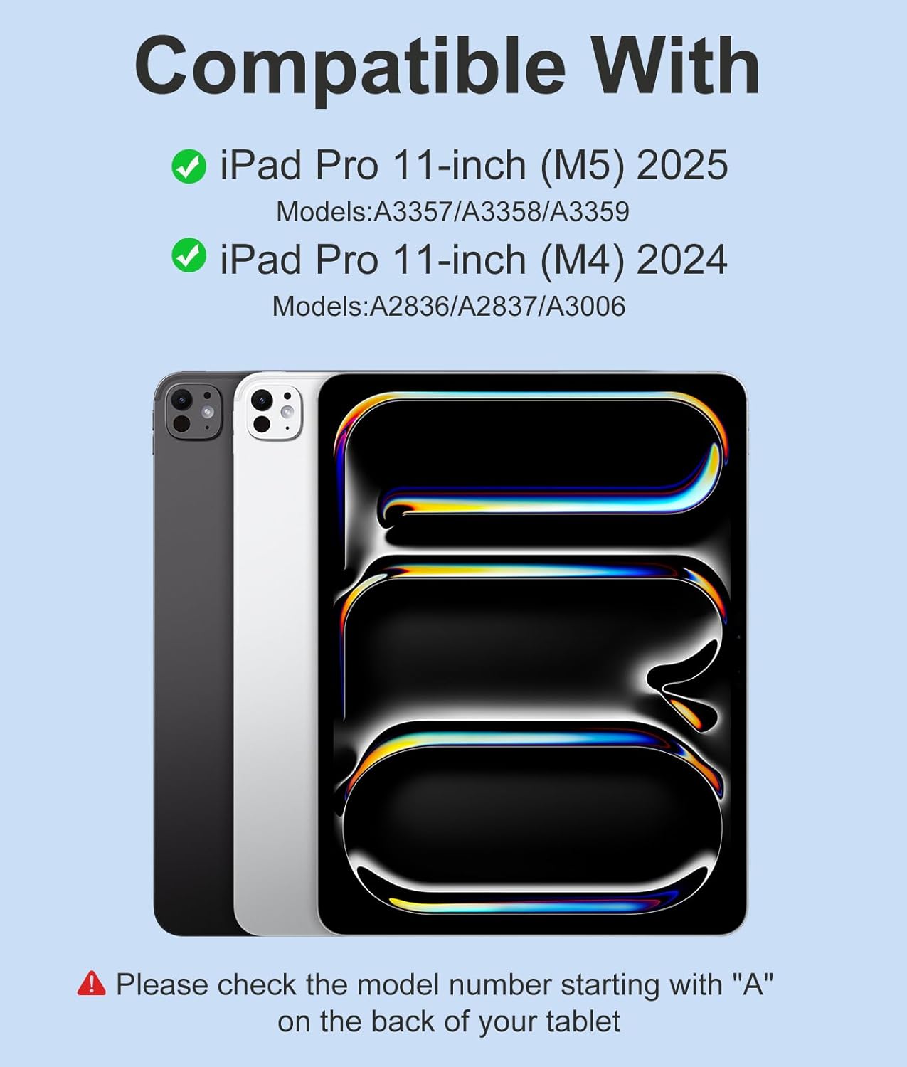 Hamile for iPad Pro 11-inch Case with Keyboard (M5/M4) - Magnetic Wireless Detachable Keyboard with Multi-Touch Trackpad 7 Colors Backlit Stain Proof Folio Cover for Pro 11 Inch 2025 2024 - Black