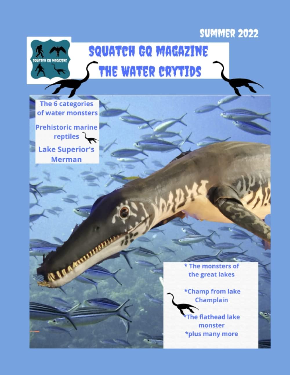 Independently Published Squatch GQ magazine, summer 2022: Water Cryptids