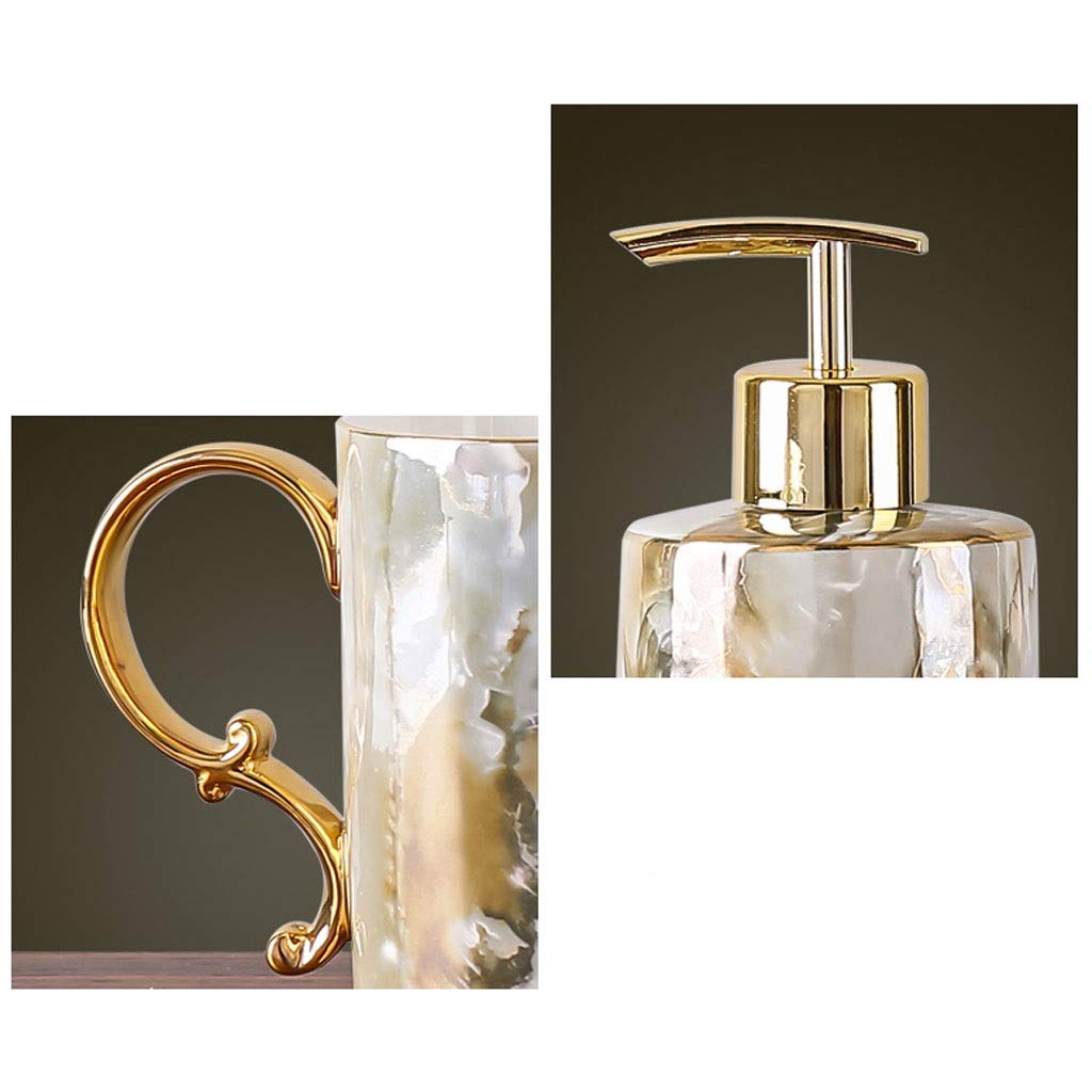 Botellas de jabón Accesorios de baño Set de baño de cerámica de estilo europeo de artículos de tocador higiénico Cepillo de dientes Copa set de lavado Baño de seis piezas Set Dispensador de jabón