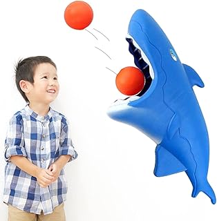 MKYOKO Shark Toss and Catch Game - Shark Beach Ball Nets Patch Pool Outdoor Toys, Exercise Your Child's Body and Parent-Child Interaction. Perfect Lawn Gift