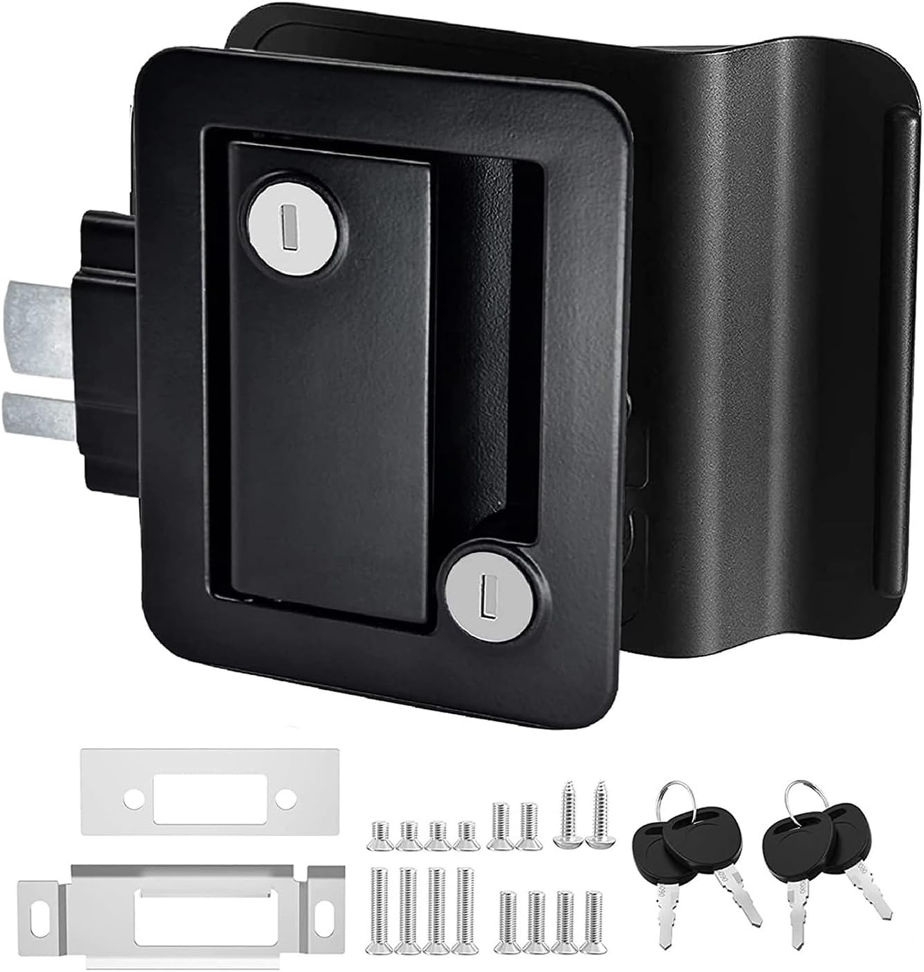 Camper Entry Door Lock RV Door Lock Replacement Double Open Door with Deadbolt Computer Key Door Handle 1Pcs