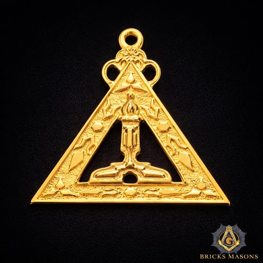 Bricks Masons King Royal Arch Chapter Officer Collar Jewel - Gold Plated