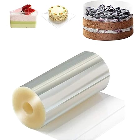 Cake Collars 4 x 394inch - Transparent Cake Rolls, Clear Cake Strips, Acetate Sheet for Chocolate Mousse Baking, Cake Decorating