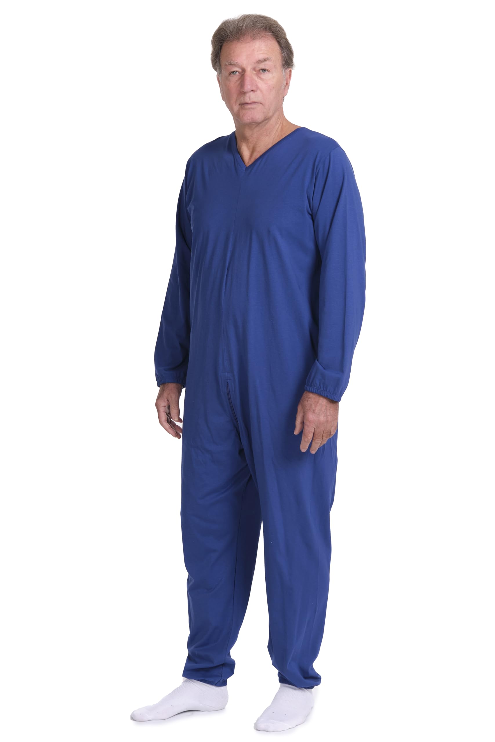 FERRUCCI COMFORT Pijama geriátrico antipañal para Personas Mayores 9078 ML PL - 100% Algodon - Mangas largas y Pantalones Largos