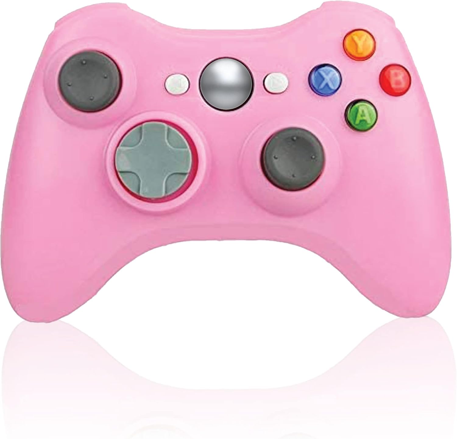 BEK Controller replacement for Xbox 360 Controller Wireless Remote Gamepad Non-Slip Joystick Thumb Grips Double Shock Live Play Compatible with Microsoft Xbox 360 Slim PC Windows 10 8 7 Color (Pink)