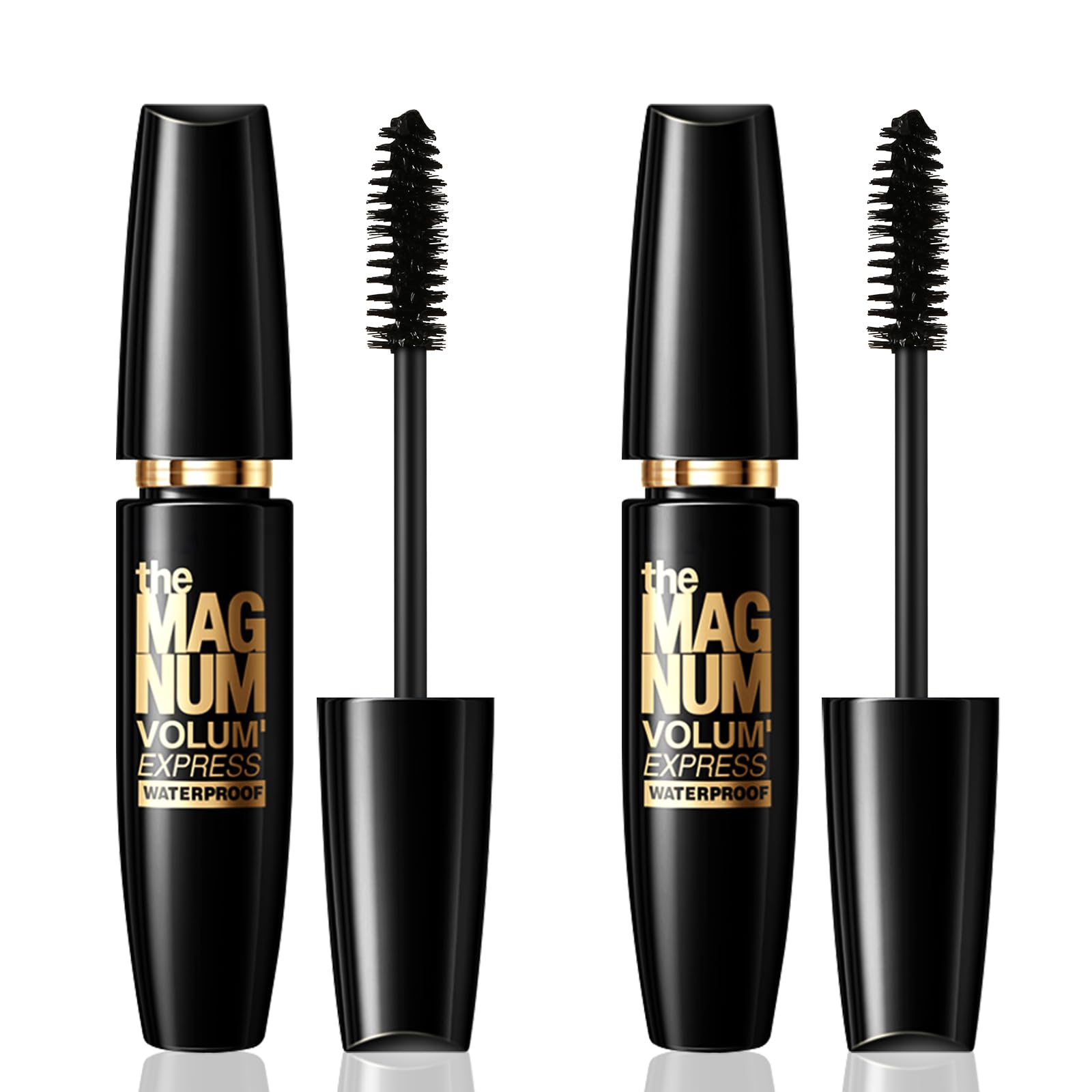 Boobeen 2pcs Waterproof Mascara Black, Volumizing and Lengthening Formula, Quick Dry Smudge Resistant for All Day Wear 0.18 Ounce (Pack of 2) XBK
