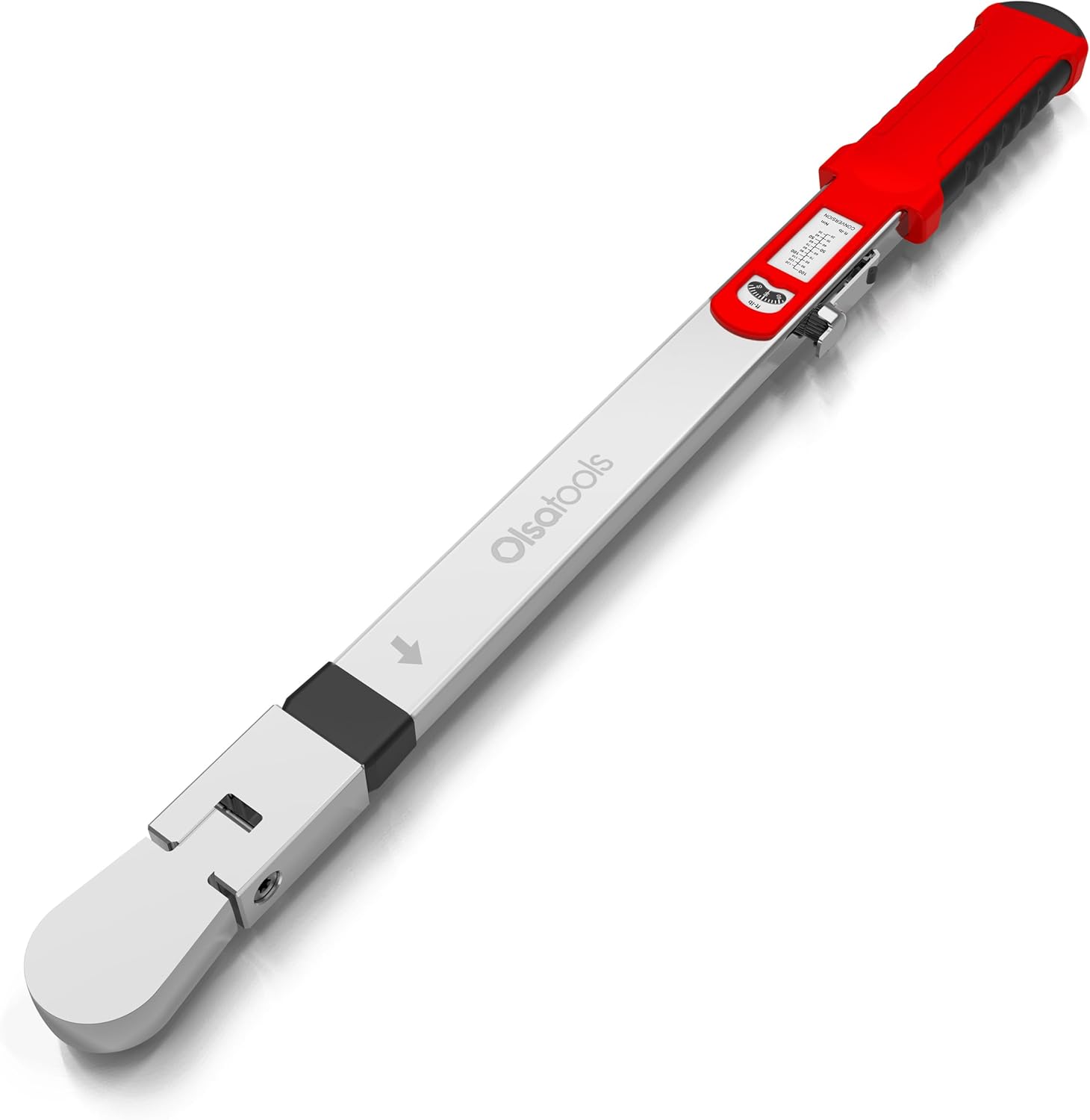 Olsa Tools Flex Head Split Beam Torque Wrench - 3/8 Inch Drive, 20-100 ft-lb Range, 72 Tooth - Professional Split Beam Torque Wrench with ±4% Accuracy - Heavy Duty Cr-V Steel Construction - Part: 1833