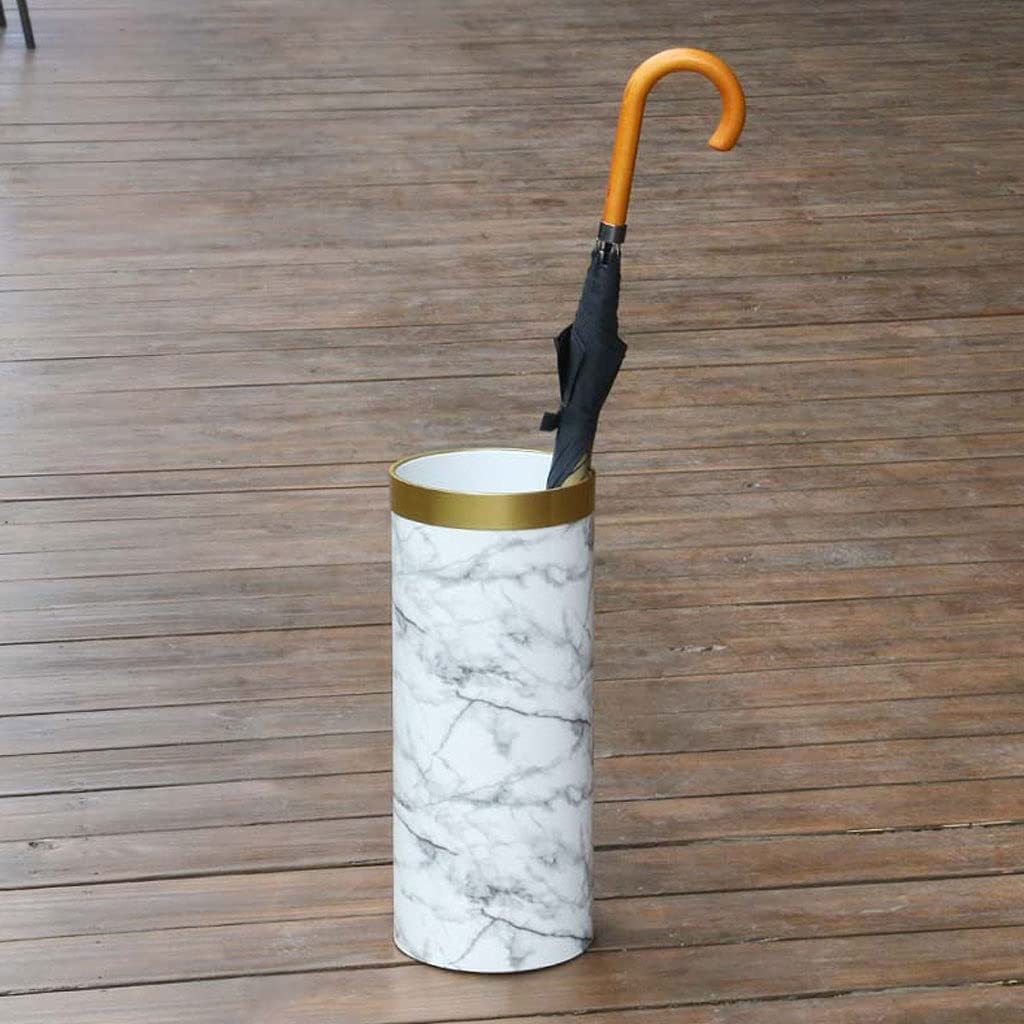 Portaombrelli Portaombrelli in Plastica Moderno Modello in Marmo Porta Dell'ufficio Portaoggetti Corridoio Casa Dell'hotel Contenitore Ombrelli(A-White)