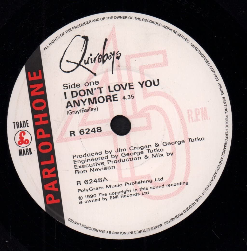 I don't love you anymore (1990) single Single