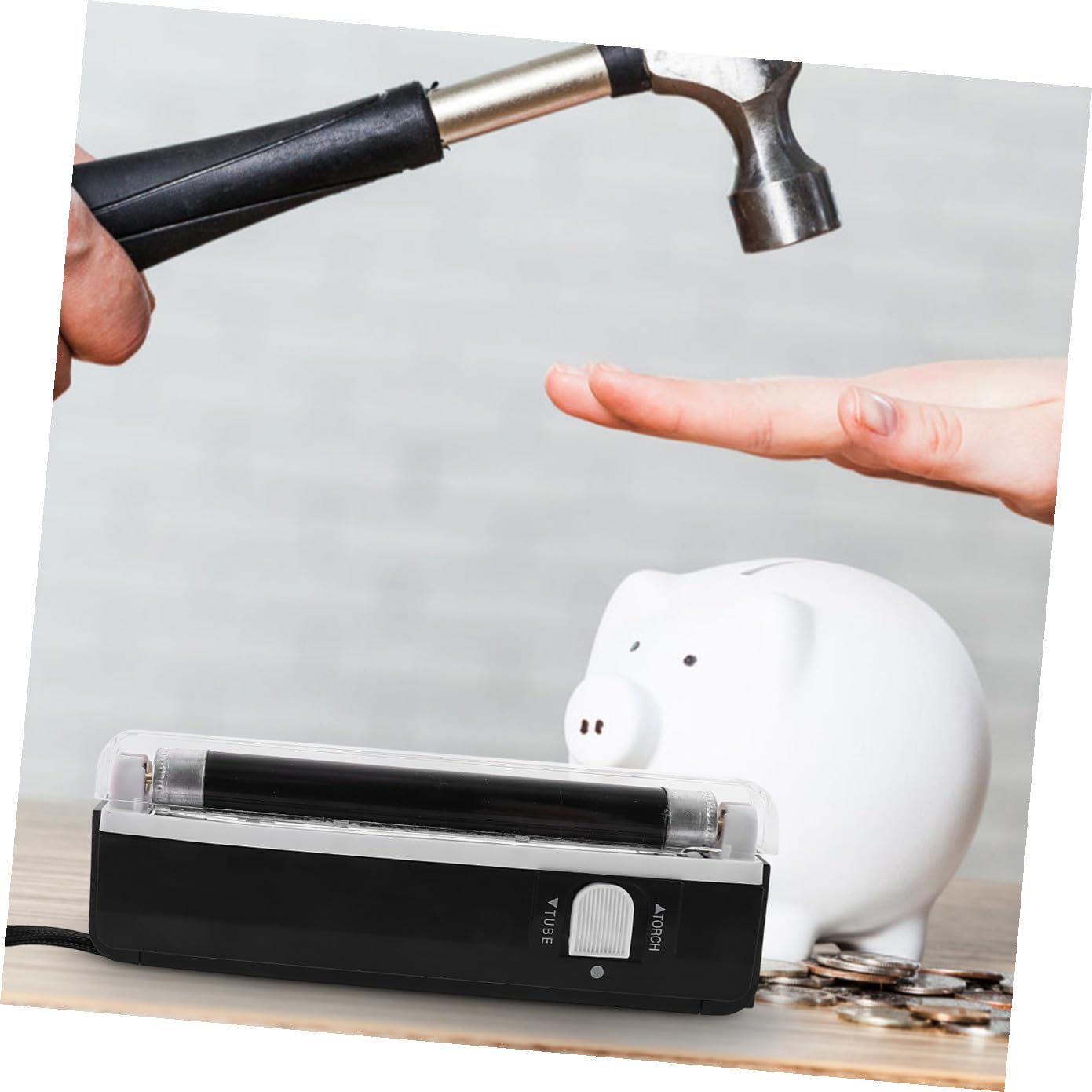 HOMSFOU 4 Pezzi Rilevatore Banconote Portatile Professionale con LED Fluorescente e Luce Uv Autenticità Euro e Bassa Luce per Documenti e Accessori Finanziari