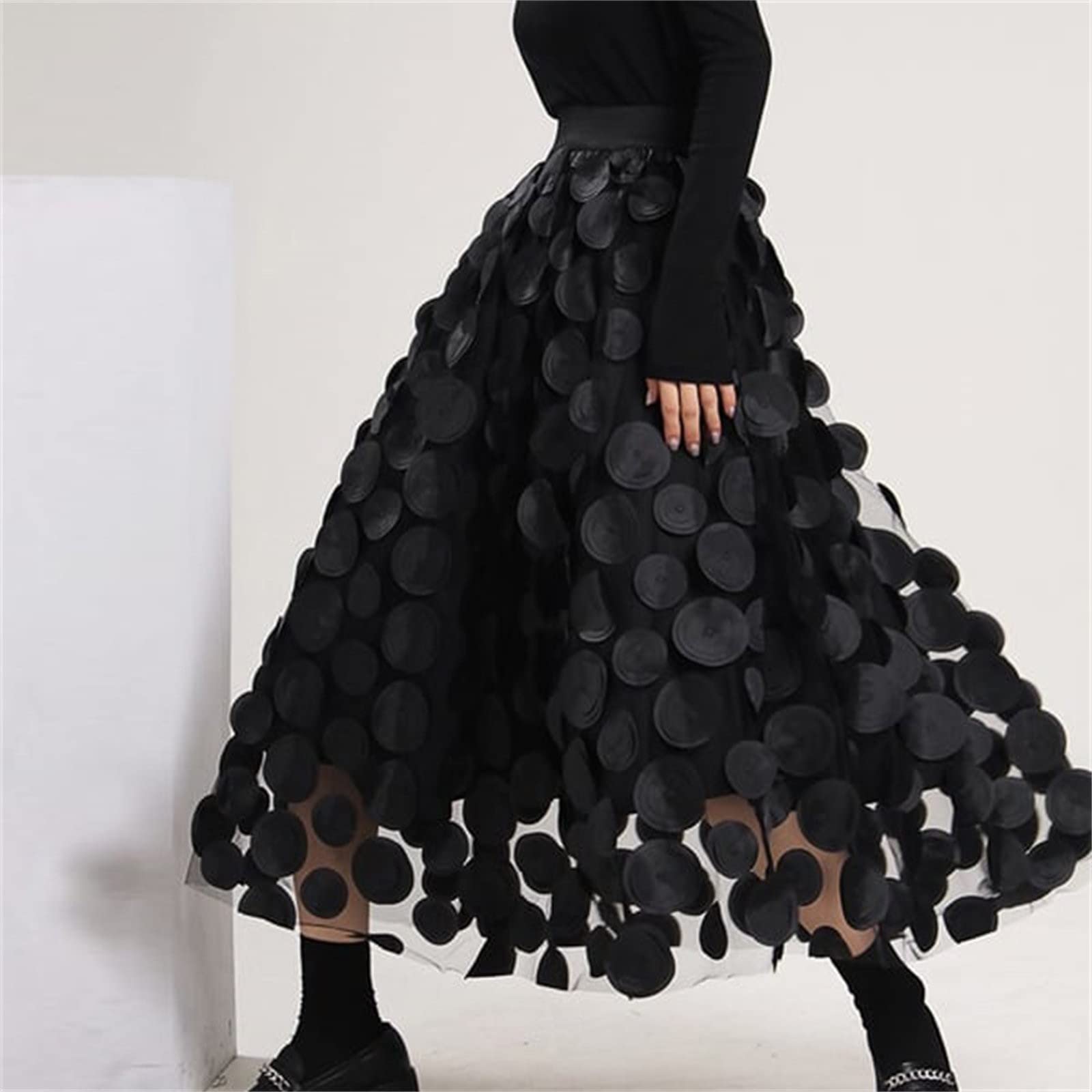 Jupe en tulle pour femme - Style années 50 - Tutu - Costume de carnaval - Jupe longue - Jupe rockabilly rétro - Jupon de danse - Robe maxi - Robe de fête - Robe de bal plissée