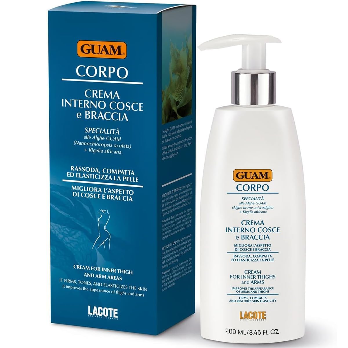 Guam, Firming Cream for Thighs and Arms, Firming and Elasticity-Improving Treatment, Specialty with Guam Seaweed, Made in Italy, 200 ml Pack