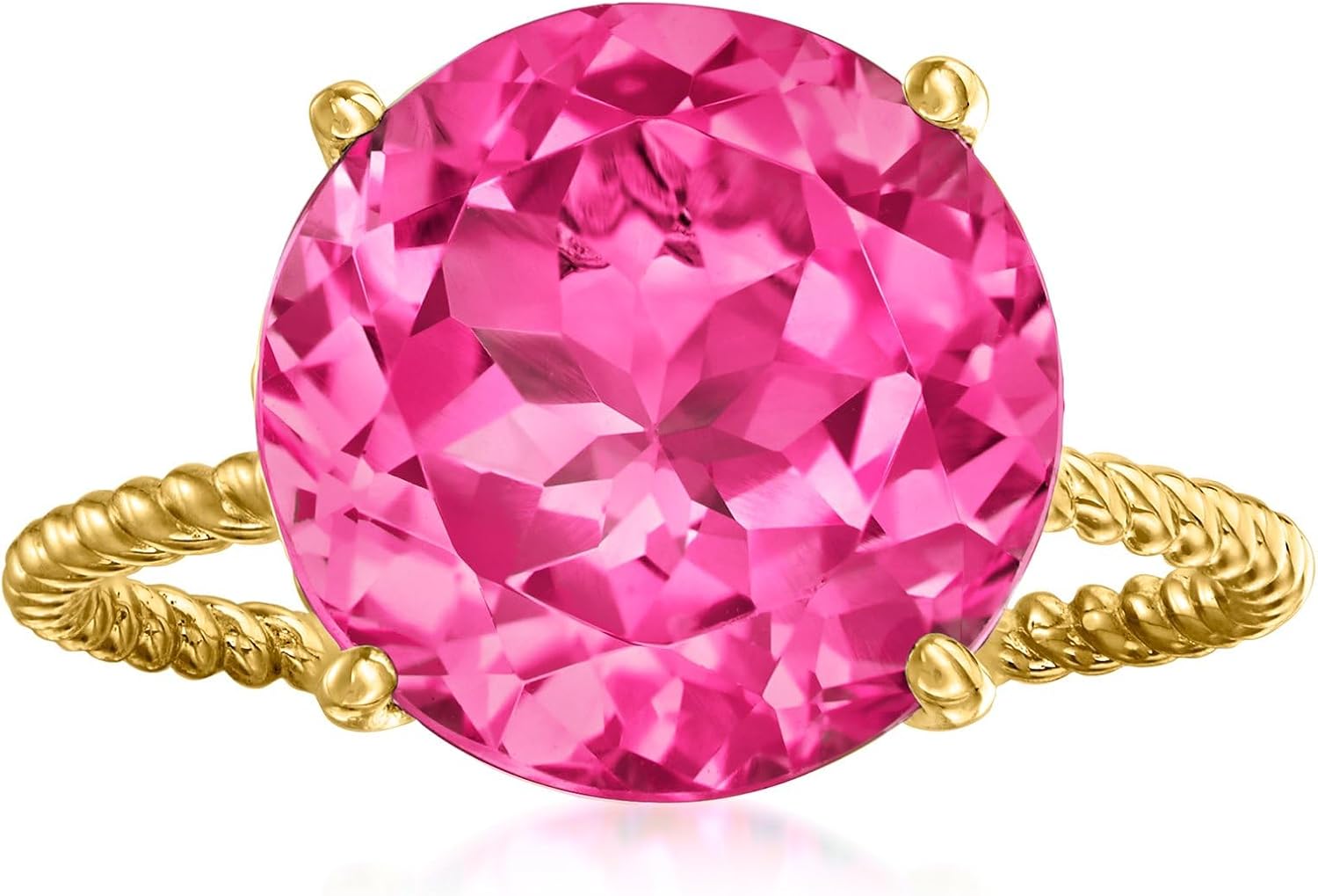 Ross-Simons Gemstone Twist Rope Ring in 14kt Yellow Gold