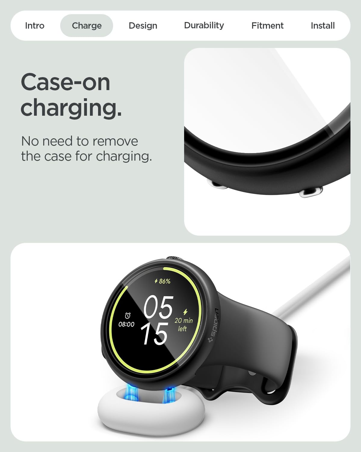 Spigen Thin Fit 360 Case for Pixel Watch 5/4 -3 Spigen Thin Fit 360 Case for Pixel Watch 5/4 -3